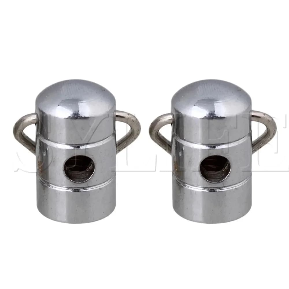 2pcs Chrome Guitar Strap Hooks - Heavy Duty Banjo/Guitar Strap Buttons Set