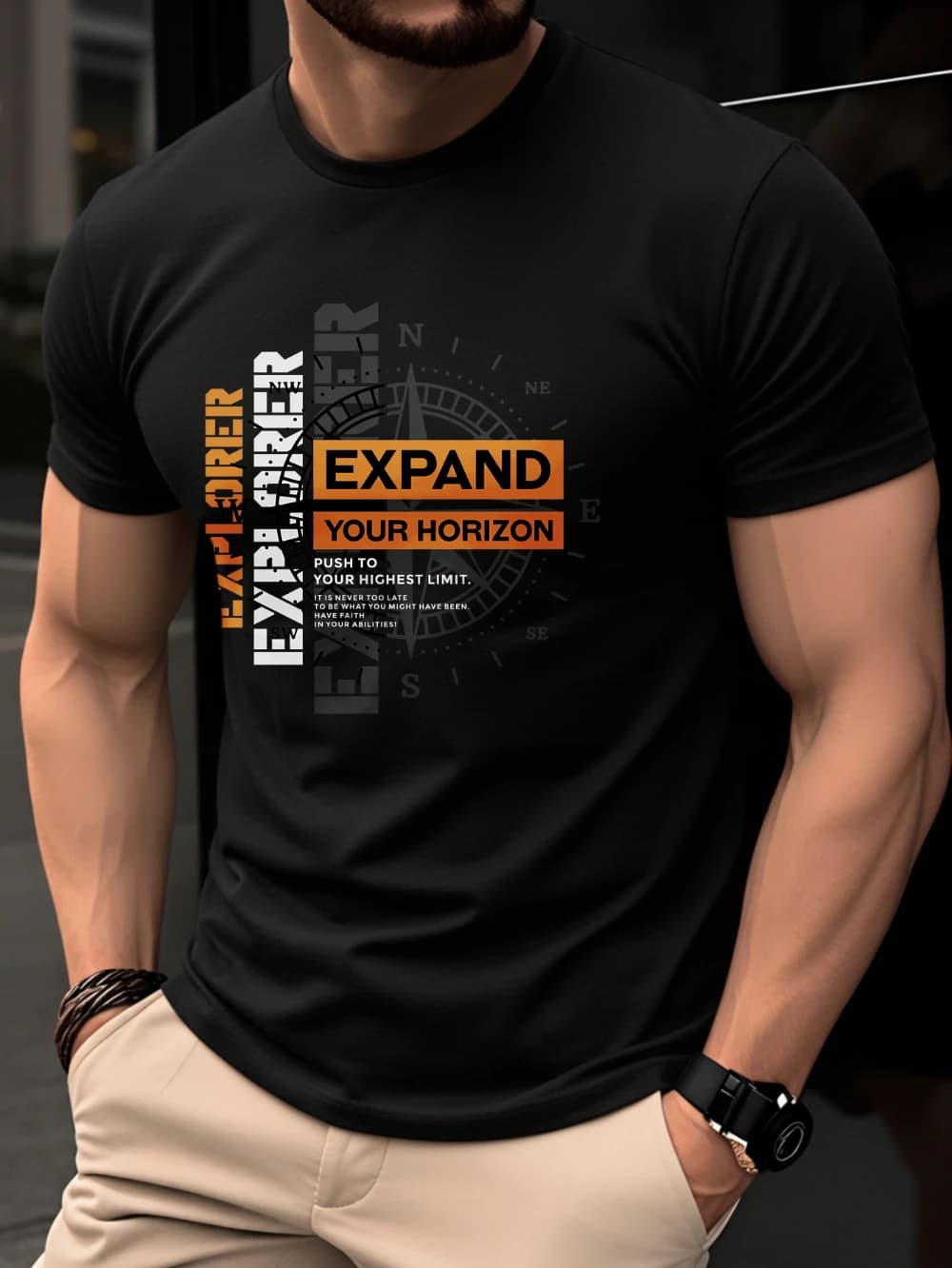 Men's T-Shirt Summer Short Sleeve Thin Top Trendy Fashion Slim Fit Round Neck Breathable Youth Casual Daily Commute Versatile