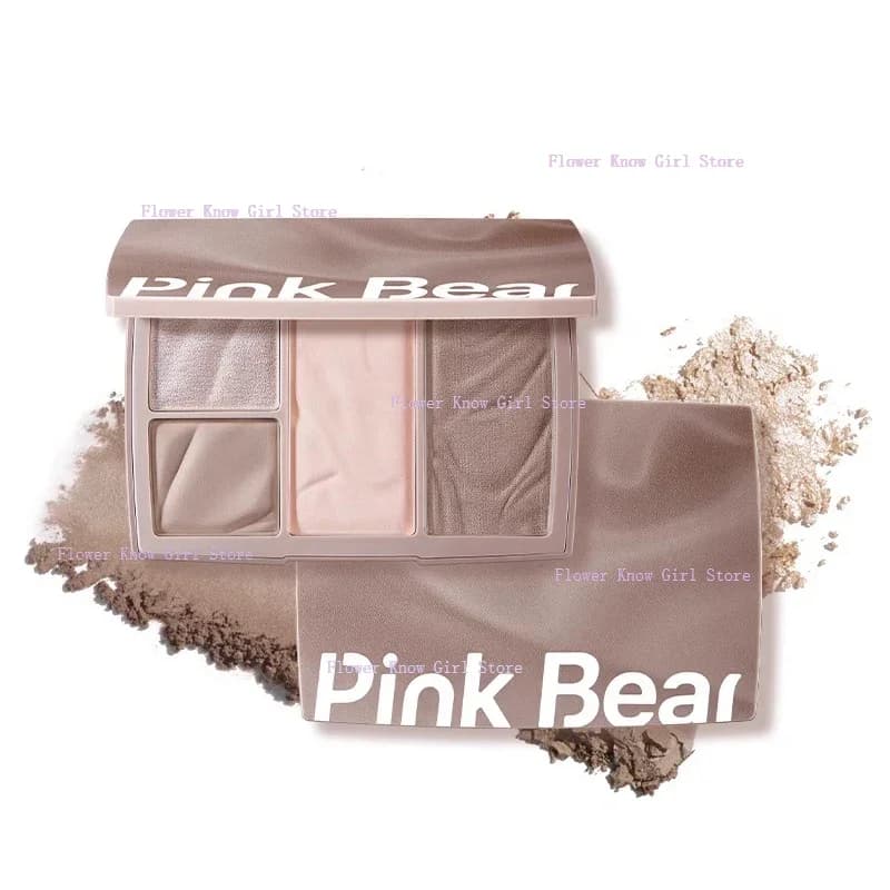 Pinkbear Matte Contour & Highlight Professional Palette to sculpt your face, Shadow and tans for light makeup Waterproof and long lasting