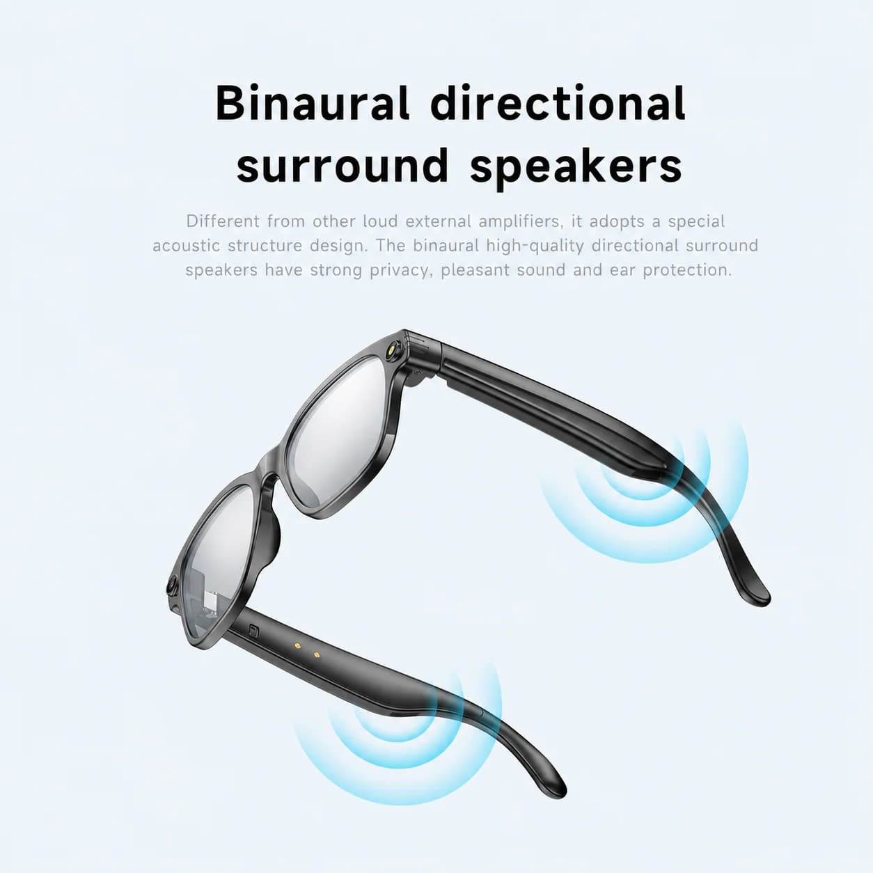 L801 AI Smart Shooting Glasses 800W Interpolated Pixel 1200P EIS Anti-shake Video Record 0.5s Fast Capture Bluetooth 5.4 Outdoor