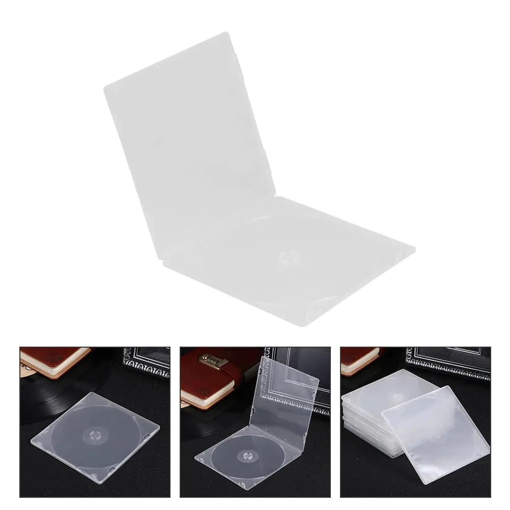 20Pcs Slim Transparent Cd Dvd Storage Boxes Organizer Clear Protective Case Prevent Scratch Dust for Movie Game Music