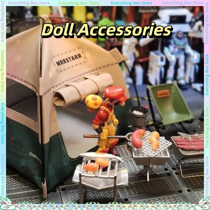Tenda da campeggio in miniatura Ob11 a 12 punti per bambola in cotone da 10 cm, regalo decorativo per bambini, accessori giocattolo, modello in miniatura