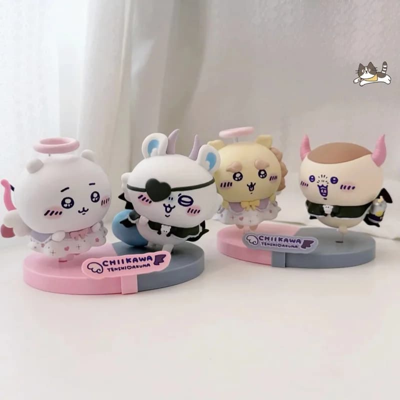 In Stock Chiikawa Usagi Momonga Shisa Angel Devil Series Figure Blind Box Cute Doll Toy Desktop Ornament Trendy Play Girl Gift