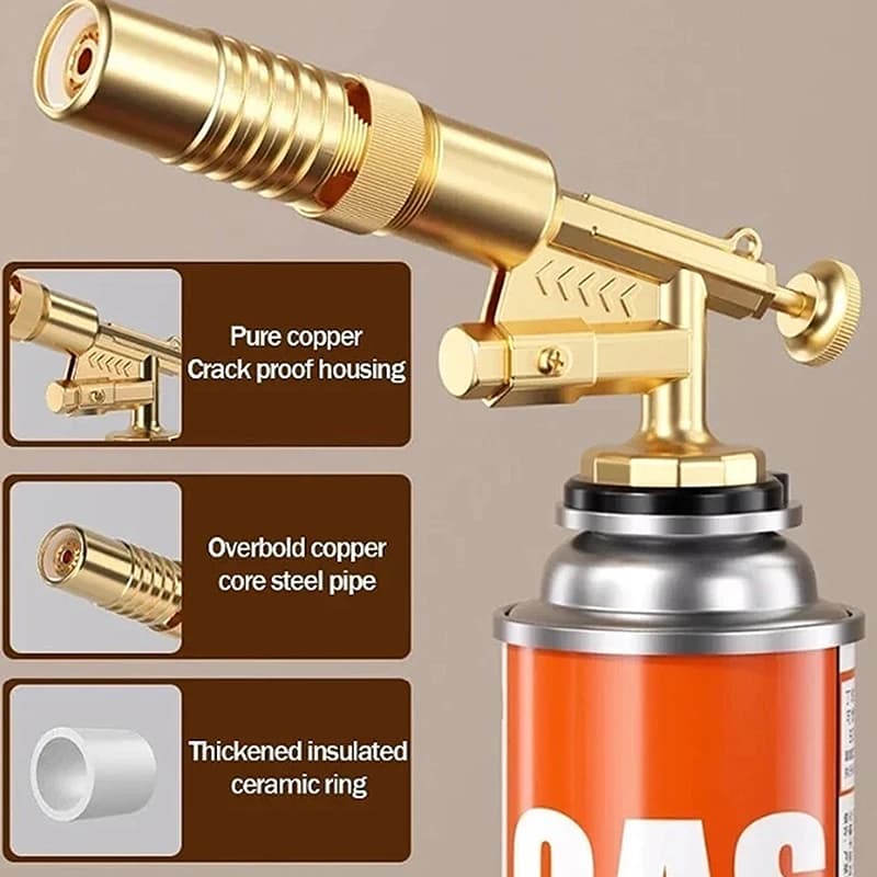 Ugello per saldatura a gas in bronzo - Pistola a fiamma per brasatura, torcia a gas propano, strumento per idraulica