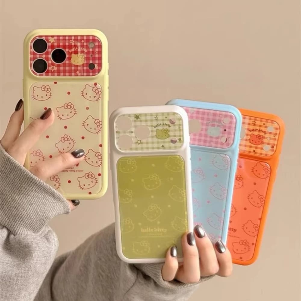 Custodia per telefono alla moda con cartone animato Sanrio Hello Kitty a pois per iPhone 17 16 15 14 Pro Max, antiurto, rigida, colore caramella