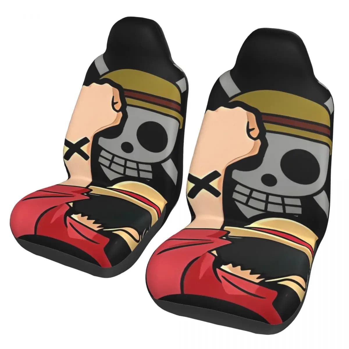 One Piece Monkey D Luffy Anime universal car seat, suitable for all seasons and models, with skull print.