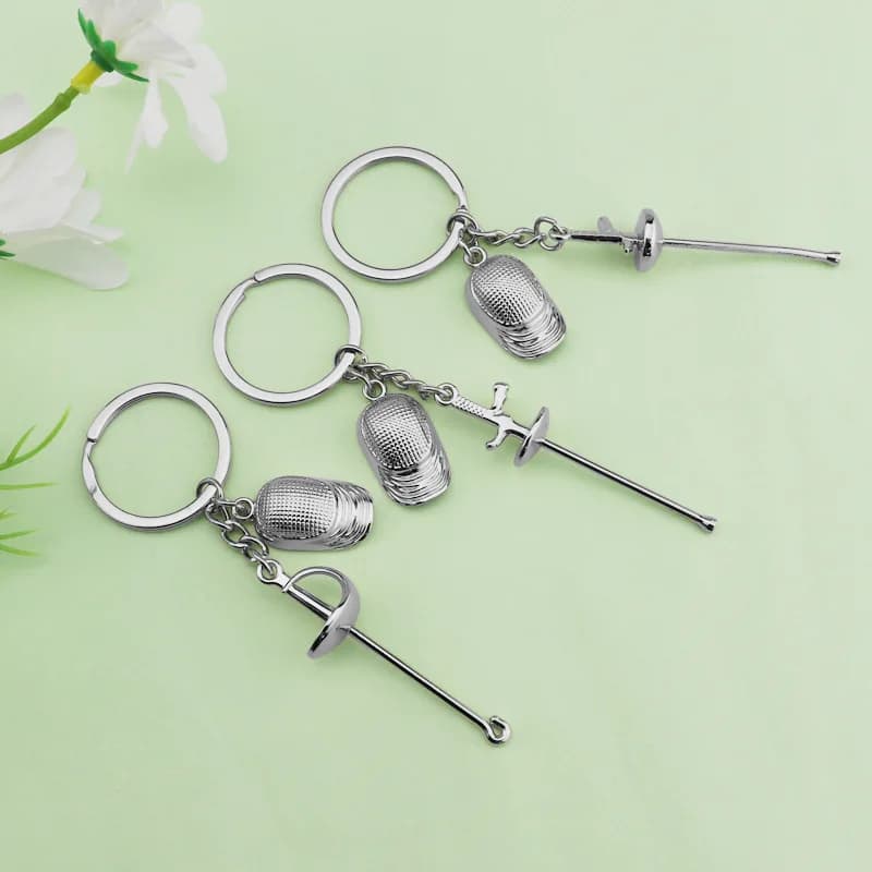 Nuovo creativo scherma portachiavi ciondolo souvenir sportivo fiore spada sciabola spada pesante sport piccolo ciondolo portachiavi parte regalo