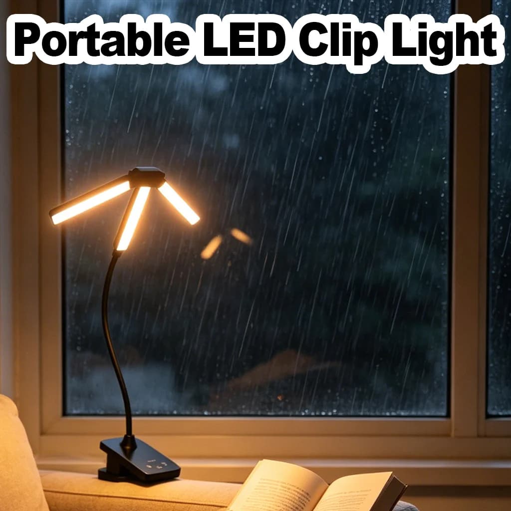 Rechargeable Clip-On Reading Lamp Flexible Led Reading Light Touch Control Table Lamp Portable Led Desk Lamp Dimmable Reading