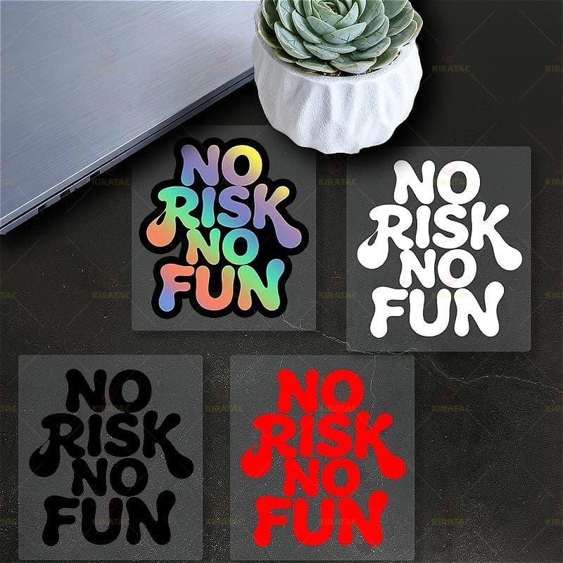 1PC No Risk No Fun Waterproof Self-adhesive Vinyl Sticker for Car Motorcycle Bike Helmet Laptop Decor
