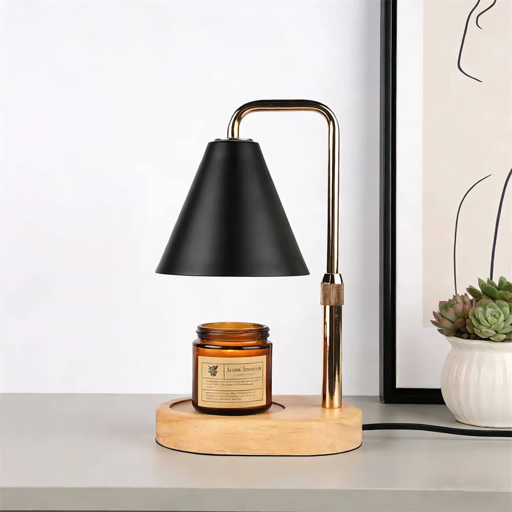 Black Candle Warmer Lamp with Timer Dimmable Adjustable Wax Melter Home Decor Ideal for Birthday House Warming Halloween Gift