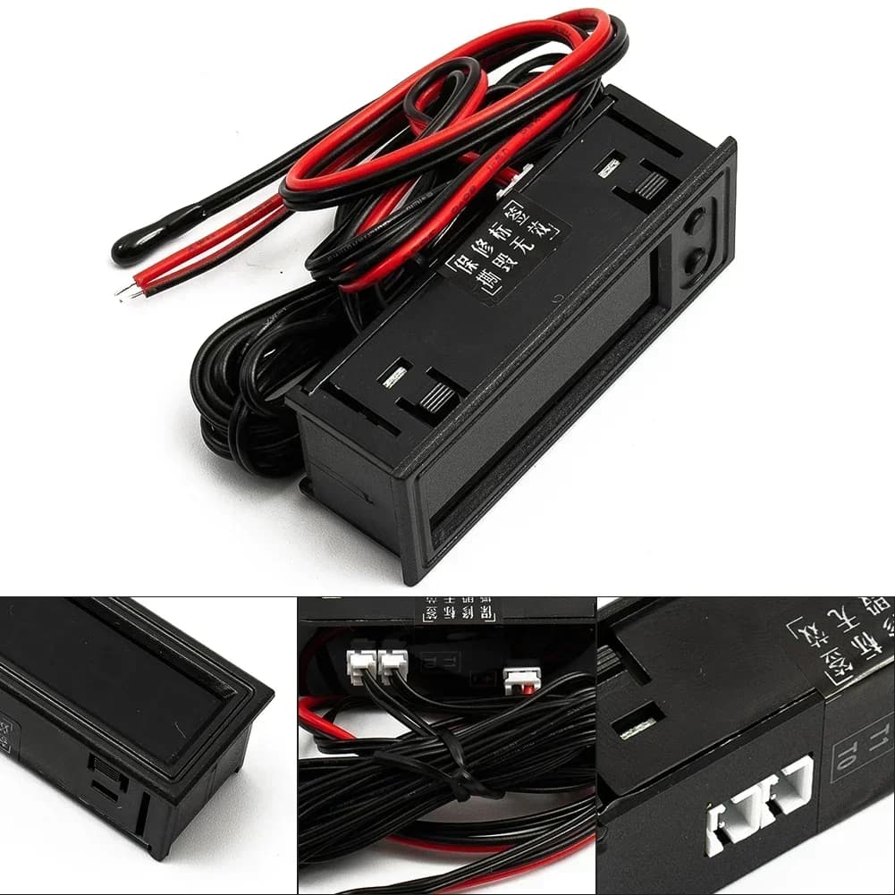 3in1 Termometro per auto Voltmetro Orologio LED Voltmetro digitale Misuratore da pannello Rosso Blu Verde 12V per accessori moto auto