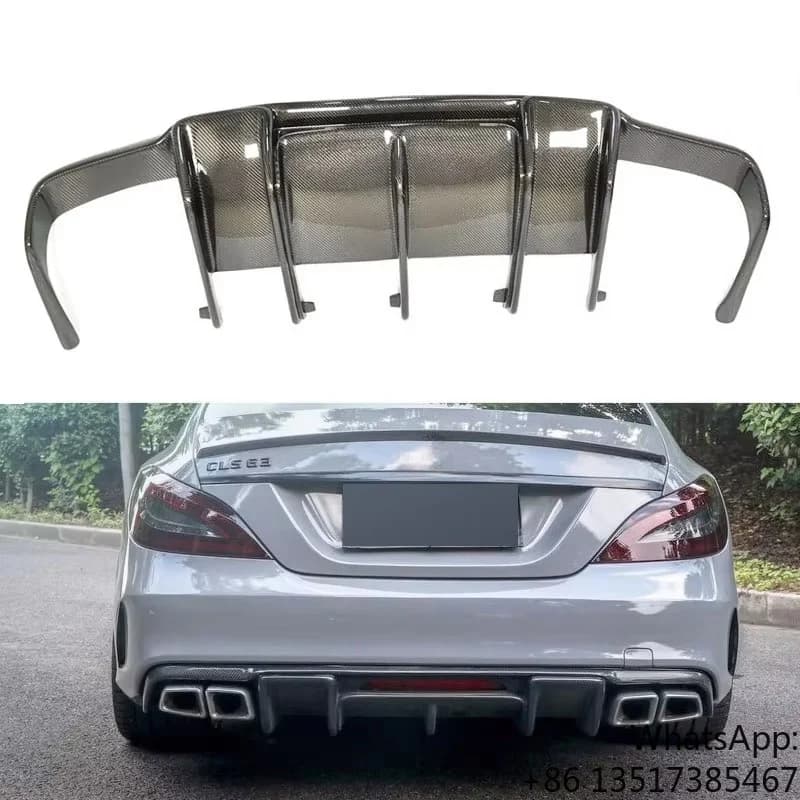 Diffusore posteriore in fibra di carbonio W218 CLS63 300 350 con luci per Mercedes Benz 2012-2017