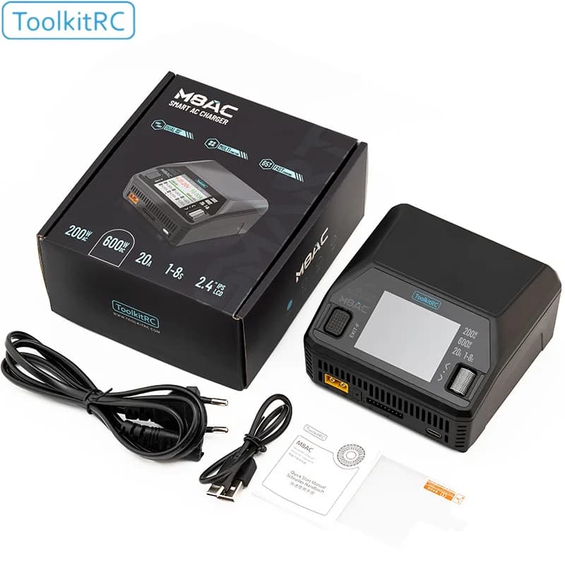 ToolkitRC M8AC Smart Lipo Battery Charger Discharger for 1-8S LiHV Lipo Battery PD 65W FPV Model Parts Car