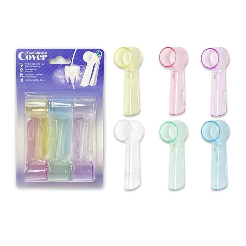 6 pieces transparent dust cover for toothbrush head, suitable for replacing the series of electrical toothbrush heads