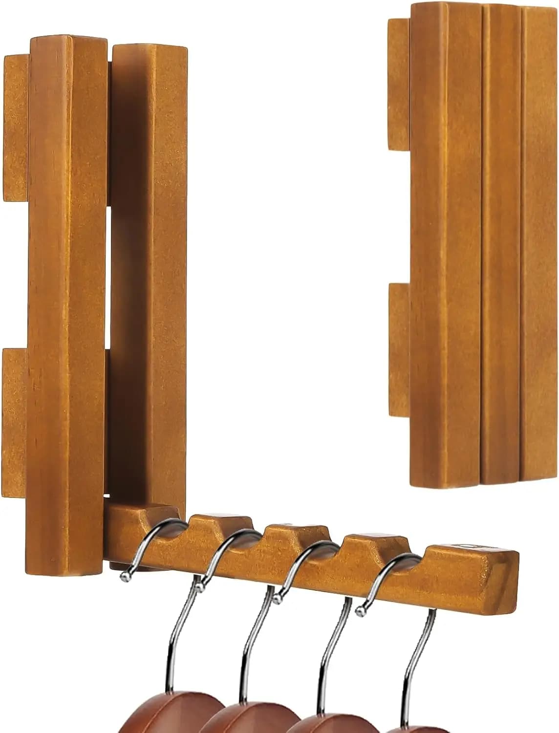 Stendibiancheria da Parete in Legno, Pieghevole da 6 Pollici per Piccoli Spazi, Appendiabiti Salvaspazio per Lavanderia, Camera da Letto, Balcone