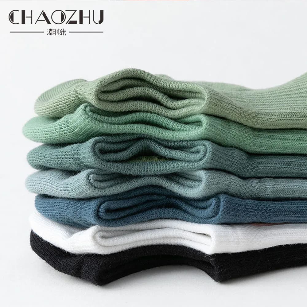 CHAOZHU men's socks No Show Strech pressure breathable invisible high quality cotton 3 pairs basic daily sock