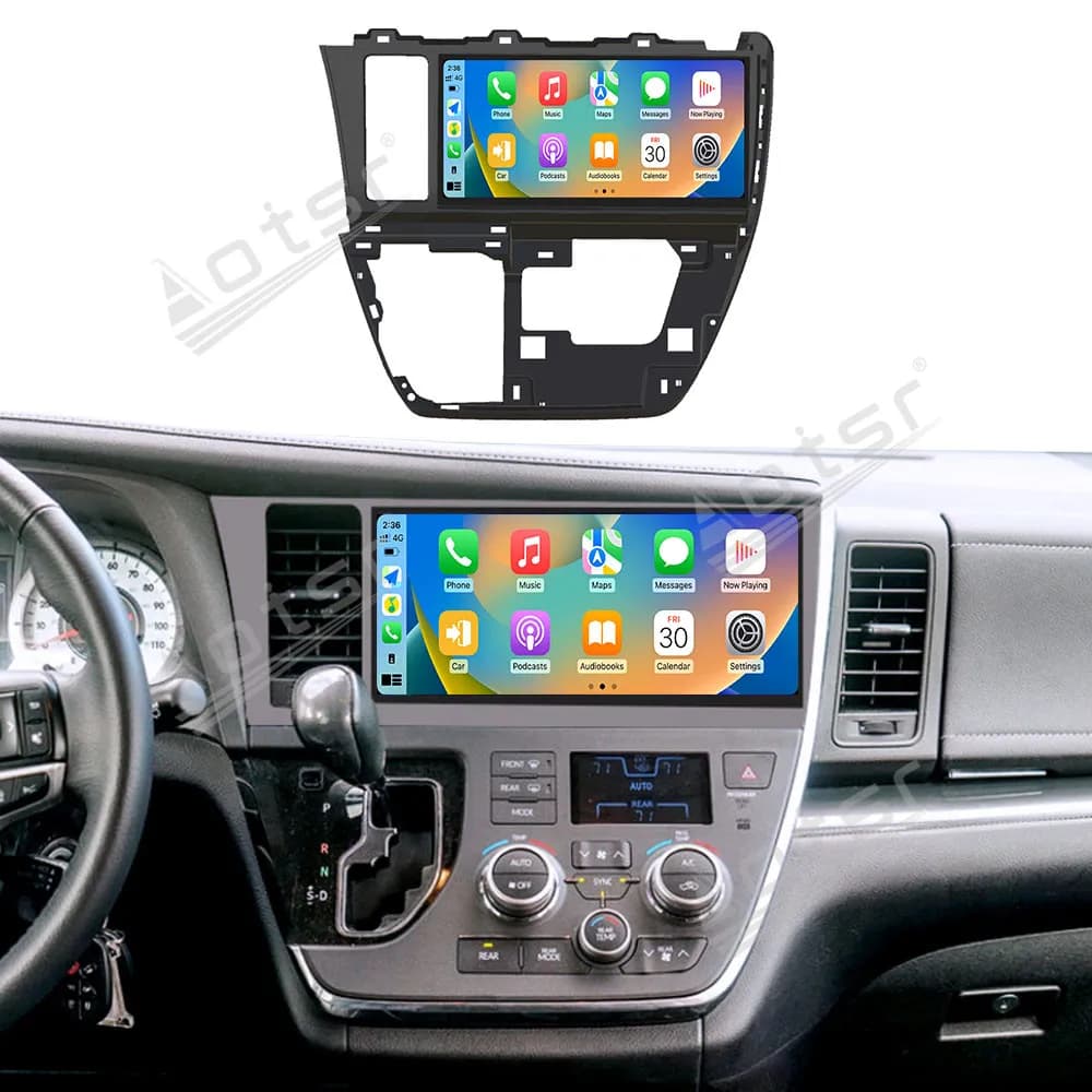Sistema Android 14 Per Toyota Sienna 2012-2018 12.3 ''HD Smart Touch Screen Senza Fili CarPlay Navigazione GPS Autoradio Car Media
