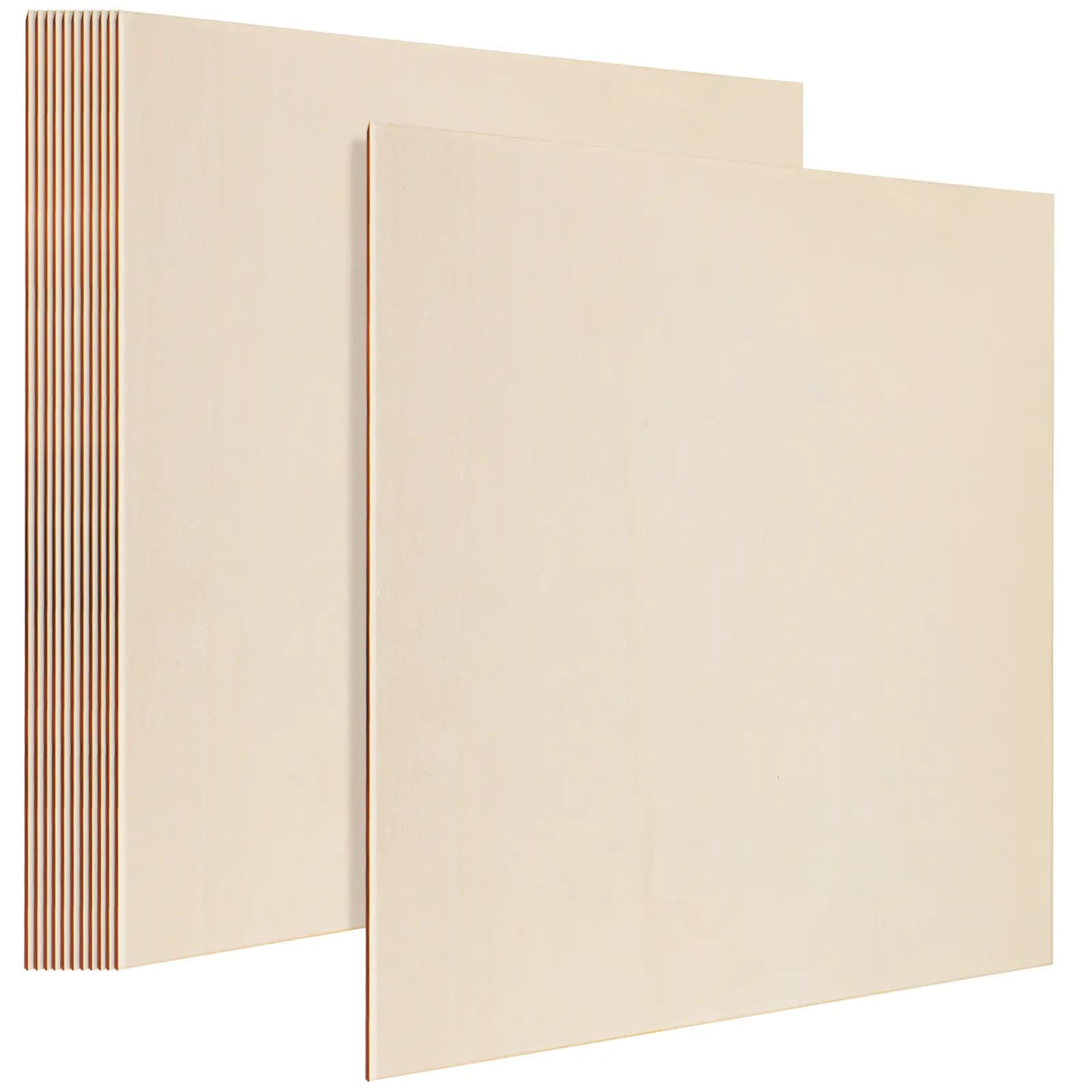 12 Pezzi di Legno Compensato Grezzo, Quadrati di Legno per Progetti di Incisione, Pittura, Intaglio e Artigianato