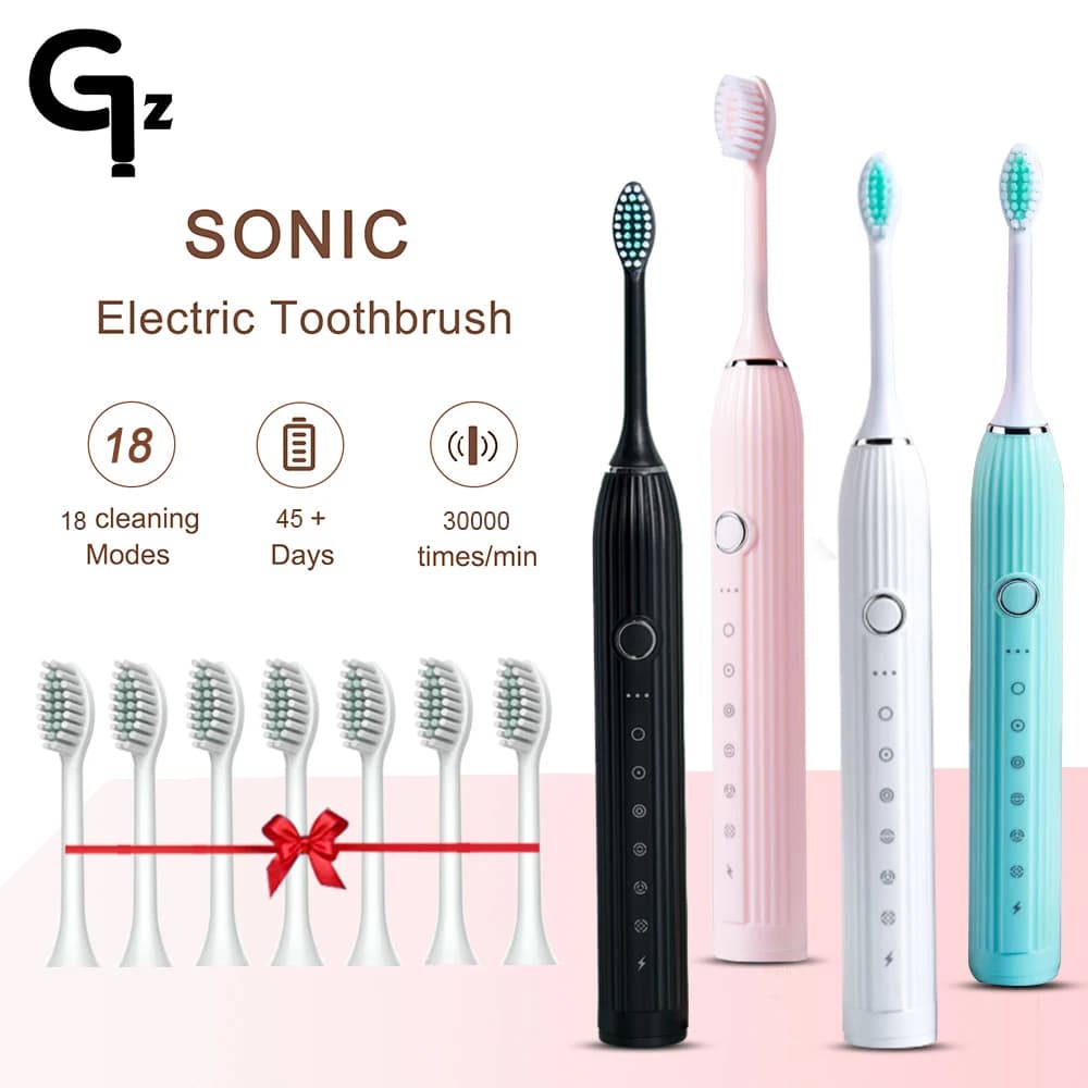 GeZhou N105 Sonic Electric Toothbrush Adult Children's Automatic Toothbrush Rechargeable With 8 spare heads IPX7 toothbrush