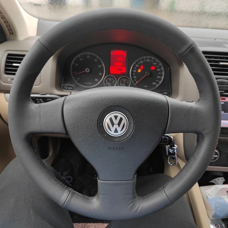 Copertura treccia volante per auto personalizzata 100% adatta per Volkswagen Old VW Golf Polo Sagitar 2010 Polo Accessori interni auto