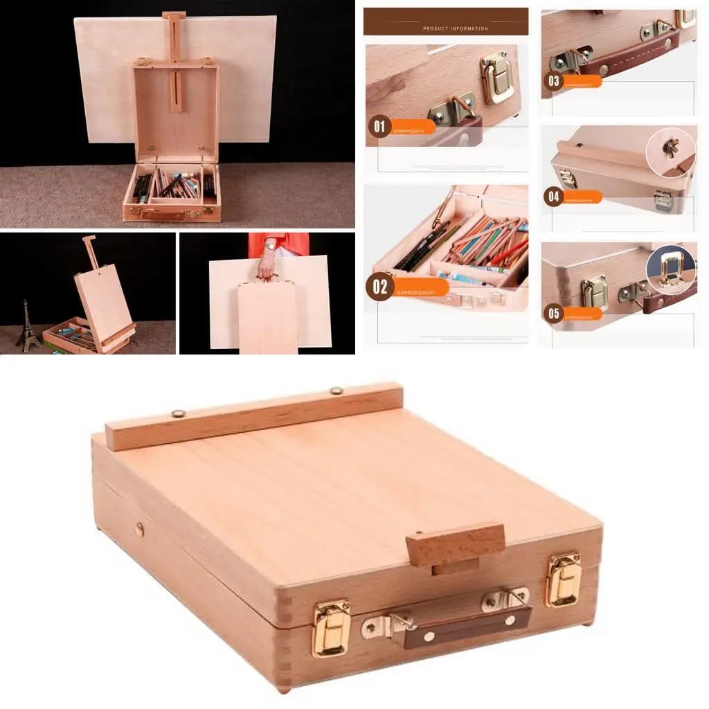 Cavalletto da tavolo per scatole per schizzi in legno per cavalletto artistico per professionisti di materiali artistici
