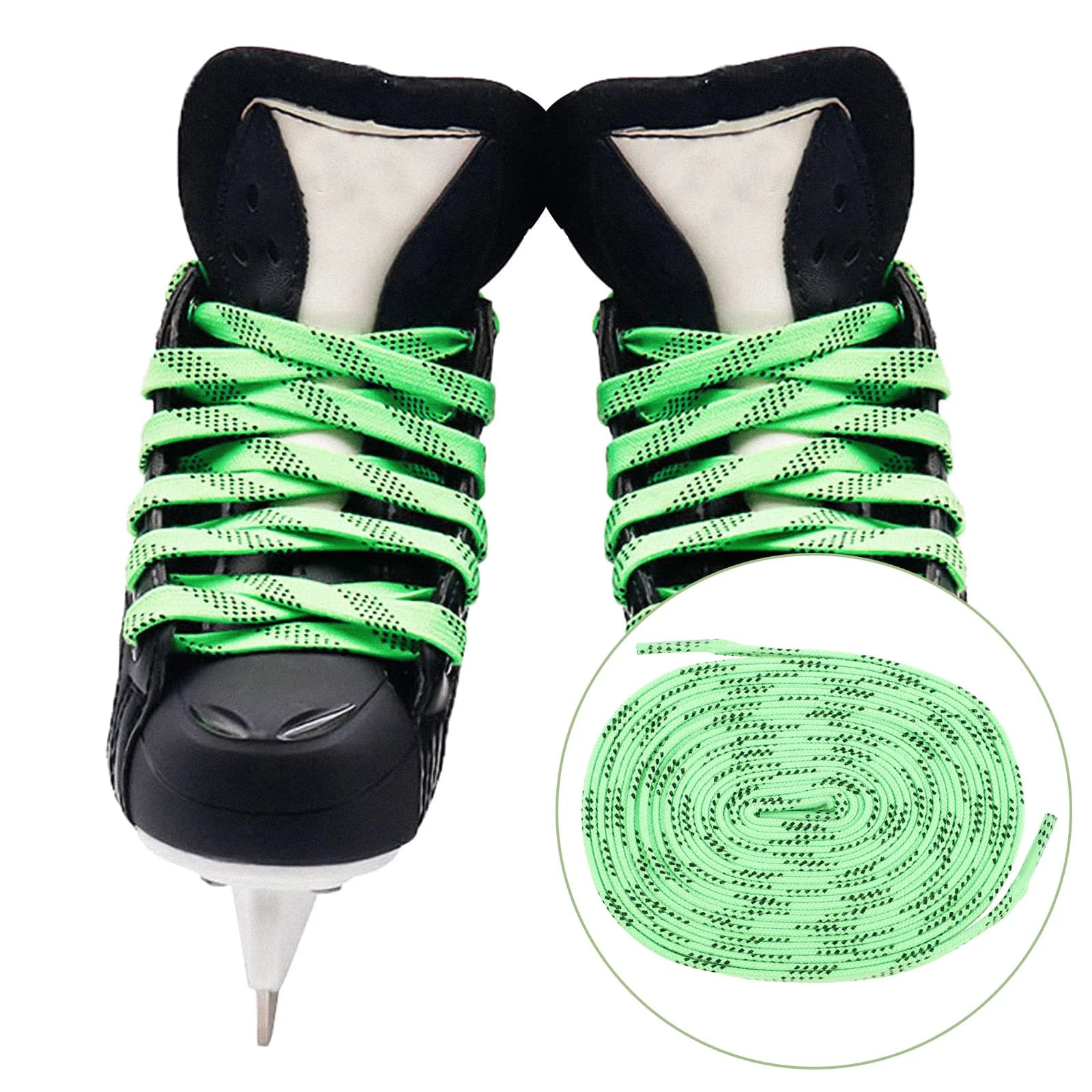 1 Paio di Lacci per Hockey Trattati con Cera, Resistenti all'Usura, per Pattini da Ghiaccio, Pattini a Rotelle, Scarpe Sportive, Hockey Professionale