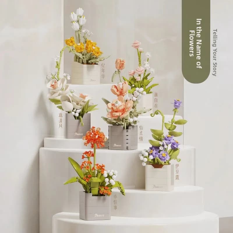 Ele Home Decor Bouquet di Fiori Puzzle Regalo per Donne Set di Piastrelle Magnetiche in Confezione Souvenir Pratica