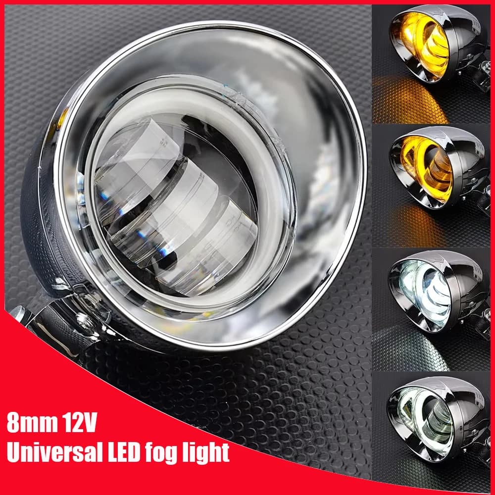 Motorcycle LED Light Front Headlight Cafe Racer Spot Fog Light For Harley Softail Bobber Chopper Cruisers Touring Custom