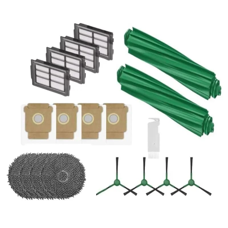 AEB1-19PCS For Irobot Roomba Plus 505 Combo/405 Combo - Vacuum cleaner parts: main brush, side brushes, filters, washing cloth, dust collector bag