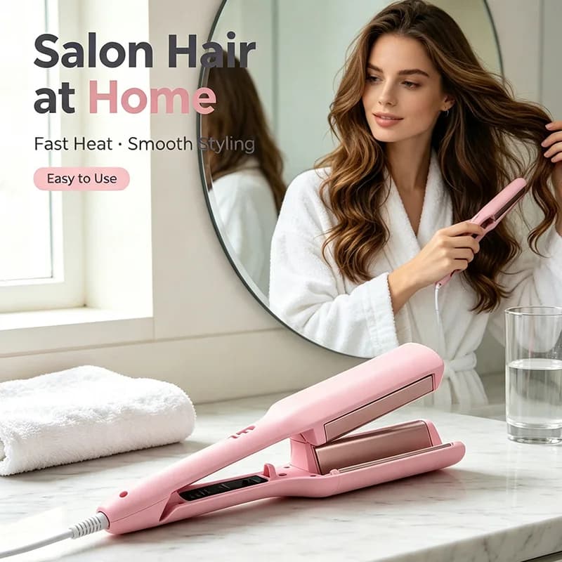 New French-Style Egg Roll Curling Iron With Water Ripple, Large Curl, Small Wave, Plastic Board, Negative Ion, Hair-Safe Gadget