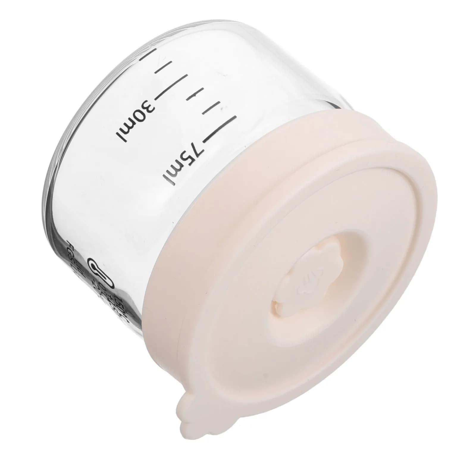 75Ml Glass Storage Jar Transparent Round Design Wide Mouth Easy Clean Refill Silicone Travel Bottle for Tea Leaves Spices Bird's