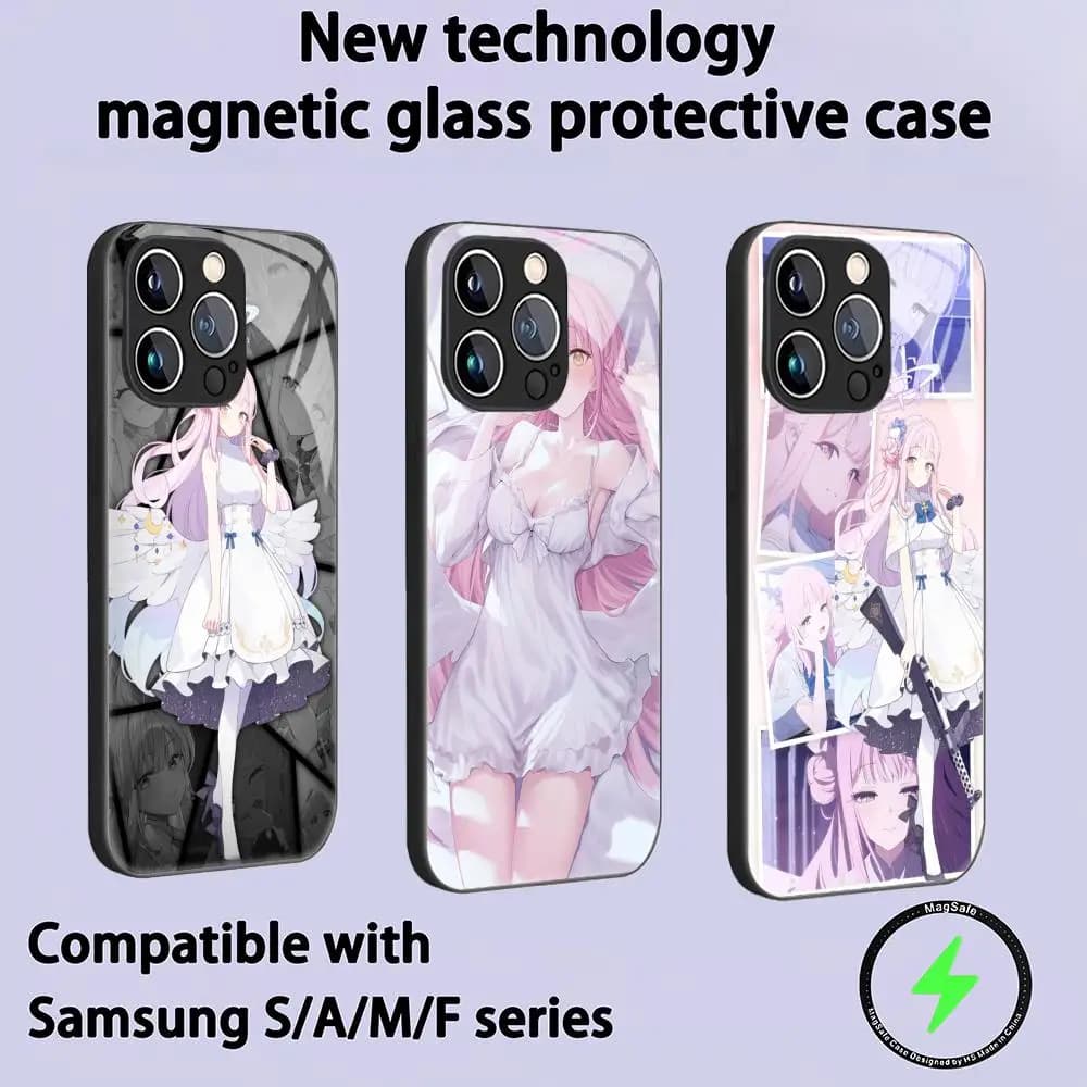 Blue Archive Mika Phone Case For iPhone 18 17 16 15 14 13 12 11 Plus Mini Pro Max Glass Magnetic Case