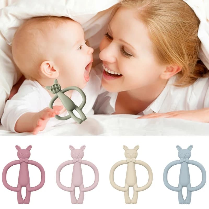Colore Bambini 1PC Silicone Massaggiagengive Giocattoli Per Bambini Allattamento Massaggiagengive Regali Neonato Cartone Animato Coniglio Massaggiagengive Giocattoli Dentizione Infantile Giocattolo Da Masticare
