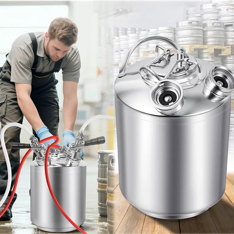 Fusto per la pulizia della birra a 2 teste, kit per la pulizia della linea della birra da 2,5 galloni/10 litri Fusto per lavare, lancia per fusti di birra tipo A/G/S/D per scegliere, kit per birra fatta in casa