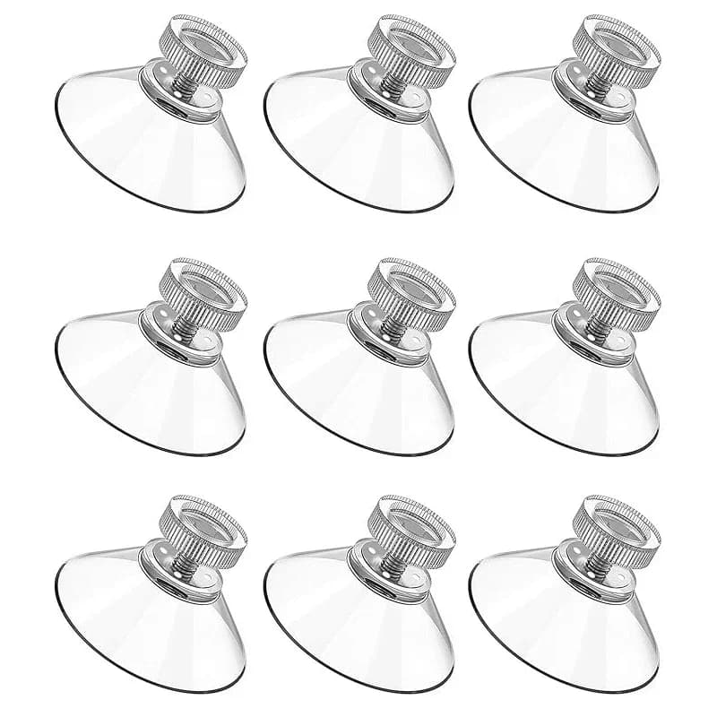 6Pcs Strong PVC Suction Cup Hook with M4 Screw Suction Cup and Plastic Nut for Waterproof Storage and Fixation