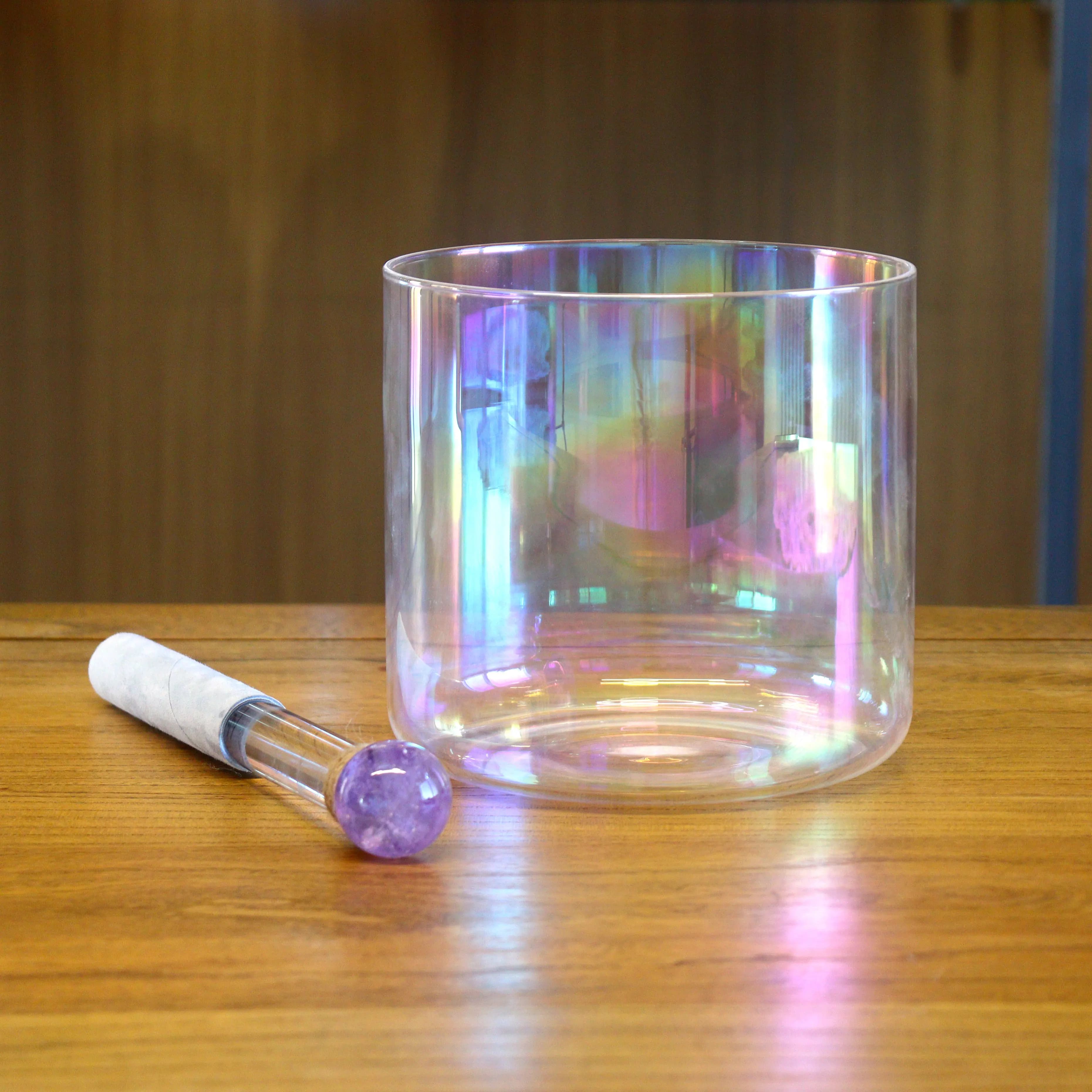 ZHQH Cosmic Light Alchemy Quartz Crystal Singing Bowl 7inch 432hz Spitiual Healing Instrument for Meditation And Sound Healing