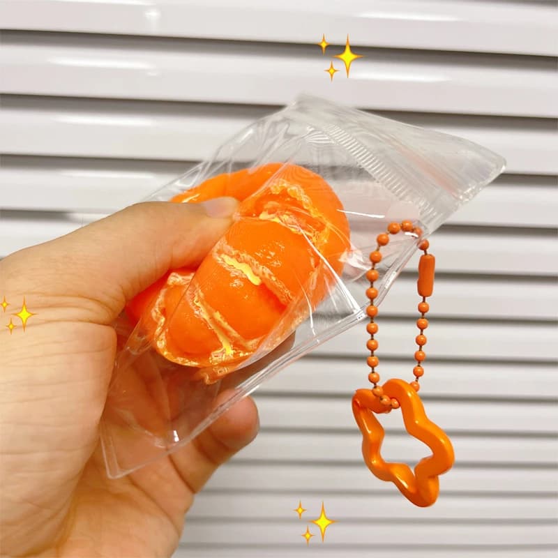 Cute Simulated Peeled Orange Squishy Toy, slow rising squeeze fidget ball for kids and adults to relieve stress