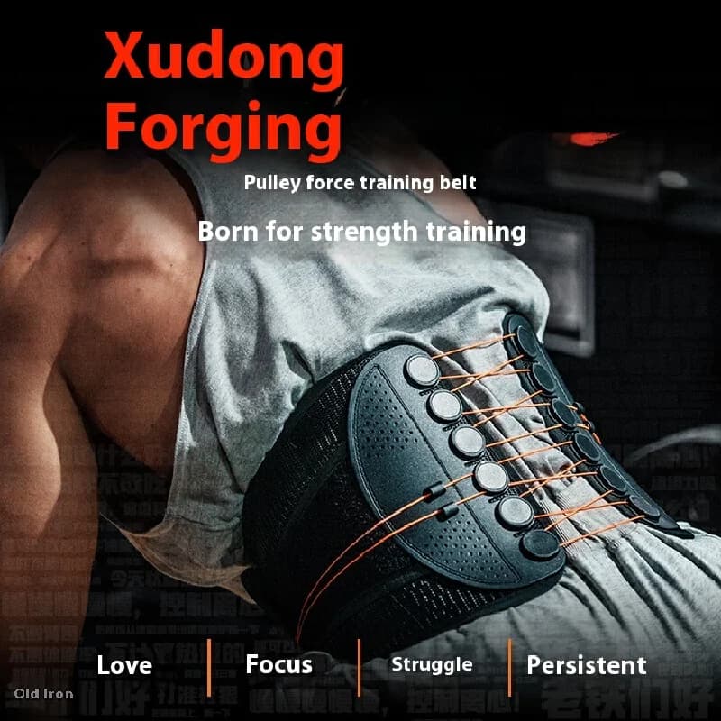 Training belt with weight updated version with pulley Support for life specialized for strength training, fitness and body building