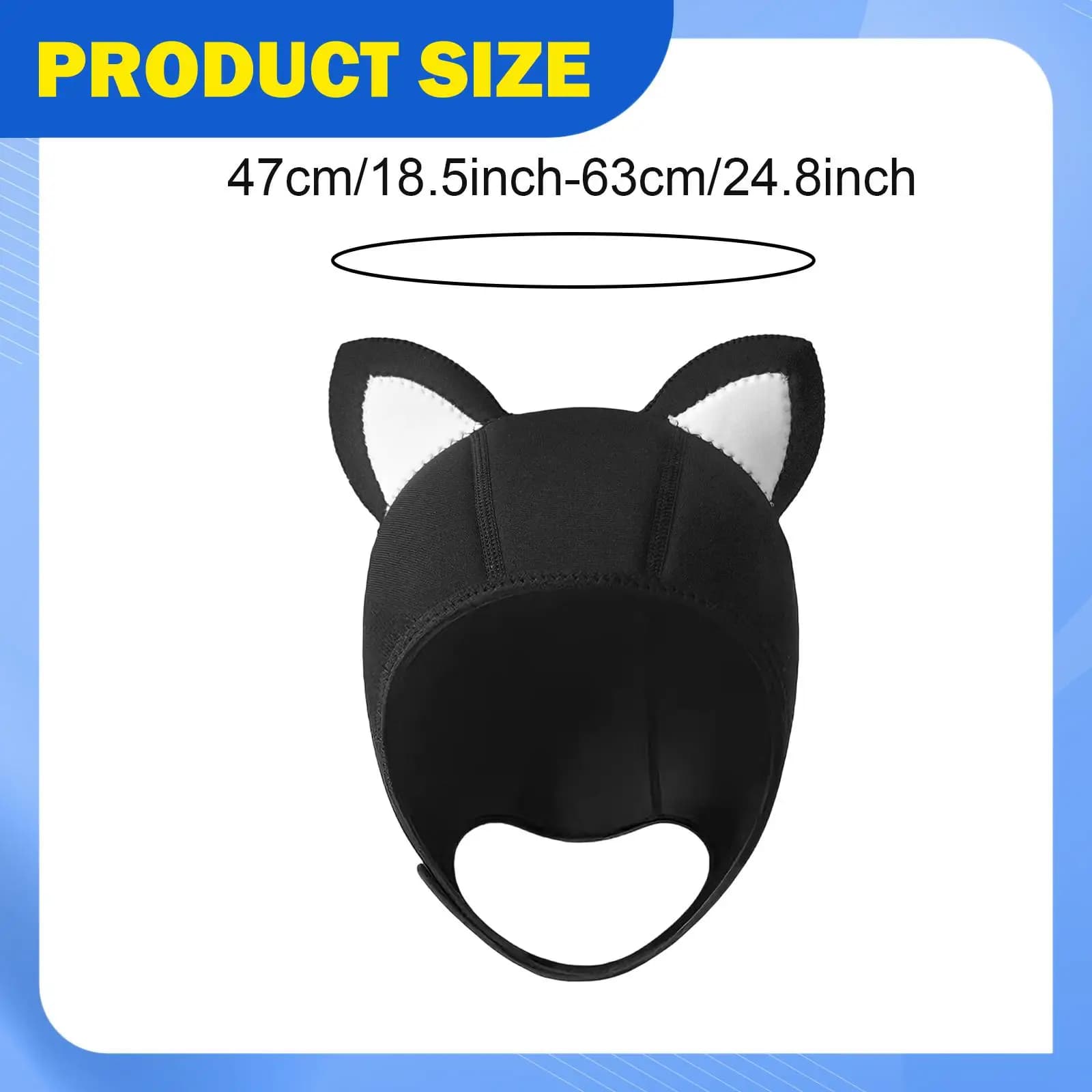 Dive hood with Adjustable Strap, 3mm Neoprene cap for Swimming and Snorkeling