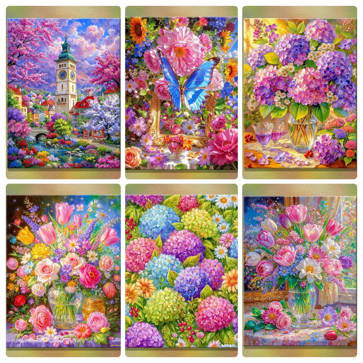 Digital Oil Painting By Numbers Fantasy Flowers Landscape on Canvas Home Decor for Living Room Bedroom Handmade Gift