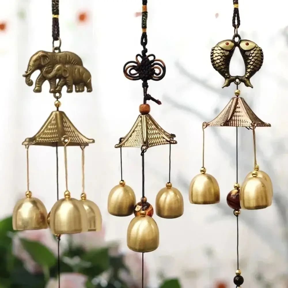 High Quality Copper Bells Wind Chimes DIY Retro Garden Yard Decoration Creative Home Pendant Wind Chimes Outdoor