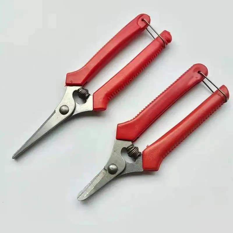 New High Carbon Steel Gardening Pruning Shears Non Slip Handles Straight Curved Tips For Fruit Thinning Orchard Garden Trimming