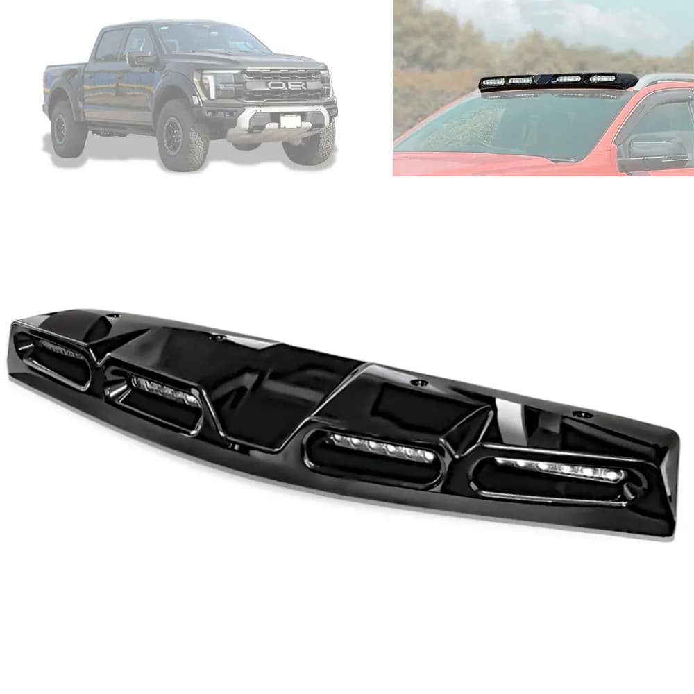 Top Tetto Offroad Led Carbon Look Portapacchi Off-Road Adventure Luce antiappannamento per Ford F150 Raptor 2023+ Barra luminosa per tetto Pod