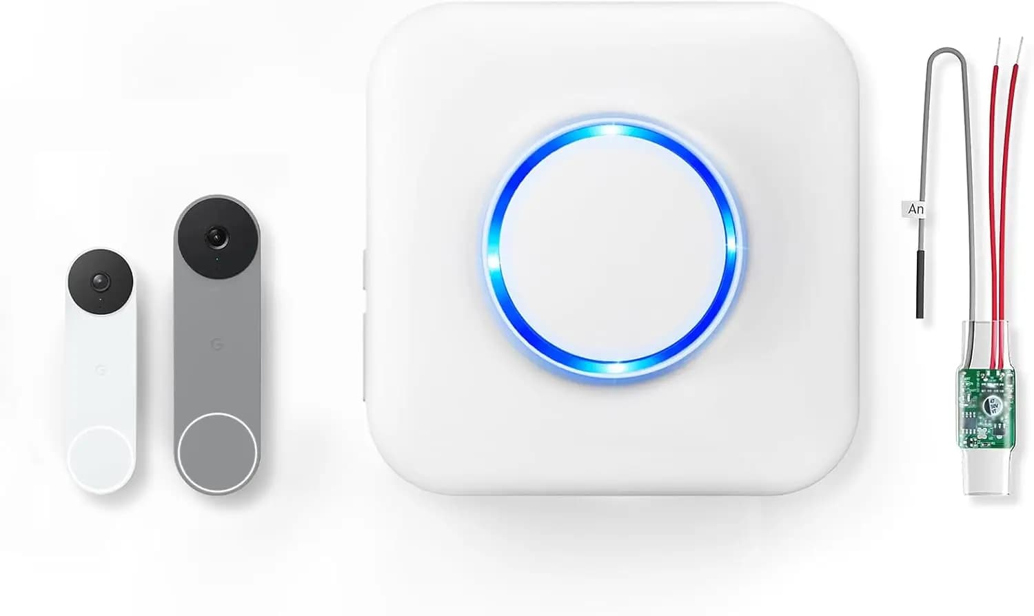 Campanello Wireless Compatibile con Google Nest Doorbell Modelli Cablati e a Batteria, Include Estensore Video e Ricevitore