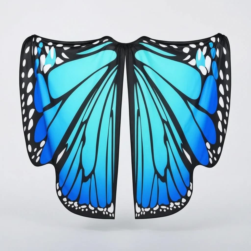 Costume con ali di farfalla, mantello arcobaleno da fata per donne, accessorio per cosplay, feste, spettacoli teatrali, festival e travestimenti.