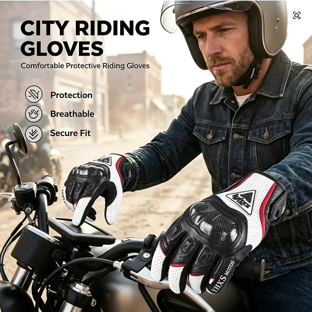Motorcycle Racing Gloves Equipment Carbon Leather Protection Moto Cross Dirtbiker Riding Motocross Motorbiker Cycling Glove