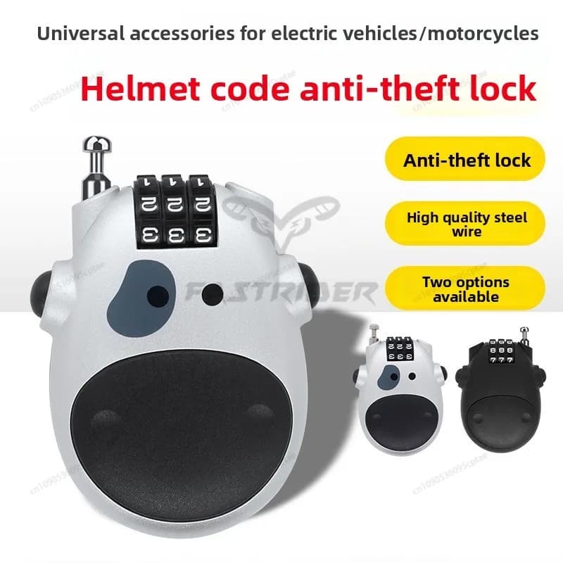 New Retractable Helmet Block with Steel Wire Cow Pad for Bicycle Motorcycle, Bike Accessories With Durable Combined Wire Pad