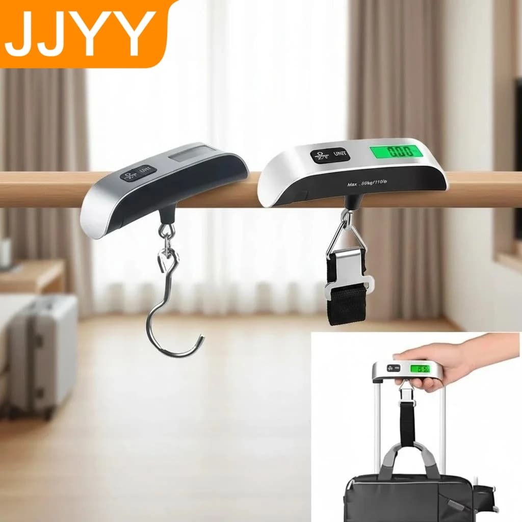 Bilancia Digitale Portatile da Appendere 2 Misure 50g-50kg 0.11lb-110lb Multiuso per Valigie Bagagli Cucina Casa