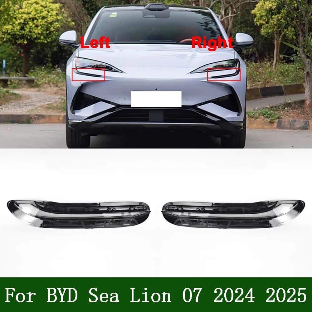 Car Front Headlight cover For BYD 2024 2025 Sea Lion 07 Front Headlight Cover Headlamp Lamp Shell Mask Lampshade Lens Plexiglass