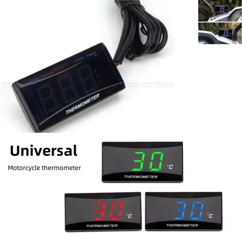 Universal Mini Thermometer Blue/Red for Moto XMAX300 250 NMAX155 CB400 CB500X with Sensor and Accessories